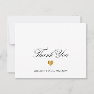 Elegantes Schwarzes Script Personalisiert Wedding Dankeskarte