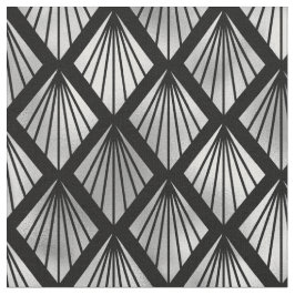 Elegantes Schwarzes Silber Fan Piazza della Riform Stoff