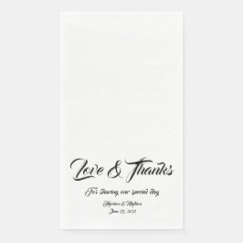 Elegantes, schwarzes Skript benutzerdefinierte Lie Serviette