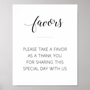 Elegantes schwarzes Skript Hochzeitsgunst Geschenk Poster