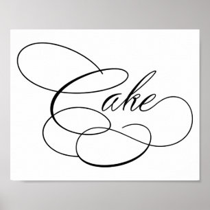 Elegantes, schwarzes Skript   Horizontale Tabelle Poster