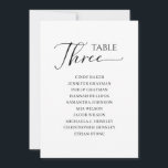 Elegantes Schwarzes Skript Tischnummer 3 Seating C<br><div class="desc">Modernes und elegantes Design bedruckt Schwarz-weiße Kalligrafie Script Tischnummer 3 Seating Chart Cards, die mit Ihrem Text angepasst werden können und jede Tischnummer zu Ihrem Karton hinzufügen, eins nach dem anderen. Bitte klicken Sie auf den Button "Anpassen" und verwenden Sie unser Design-Tool, um diese Vorlage zu ändern. Karo im Grafikdesign-Store...</div>