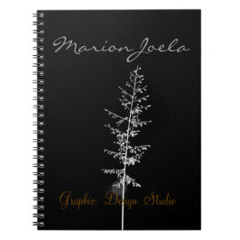 Elegantes schwarzes Spiralnotizbuch mit Muster Notizblock