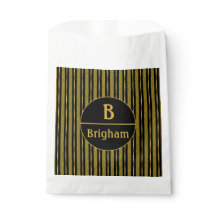 Elegantes Schwarzes Streifen-Split Monogramm