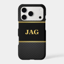 Elegantes schwarzes Textur-Monogramm mit Gold