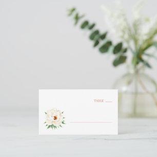 Elegantes schwarzes Tischeschild mit Blumendesign Platzkarte