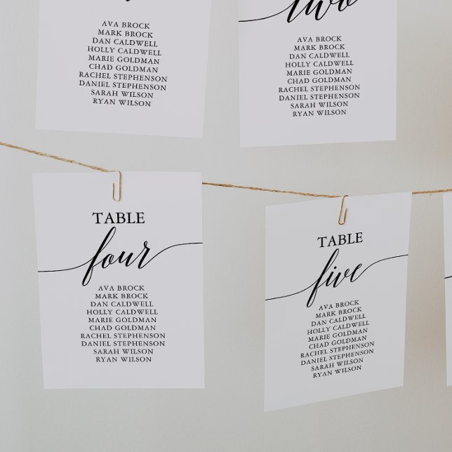 Elegantes Schwarzes Tischnummer 4 Sitzdiagramm (Von Creator hochgeladen)