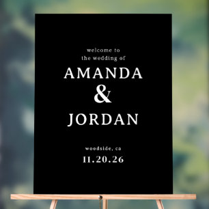 Elegantes schwarzes typografisches Hochzeitsschild Acrylschild