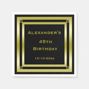 Elegantes Schwarzes u. der 45. Geburtstag des Serviette