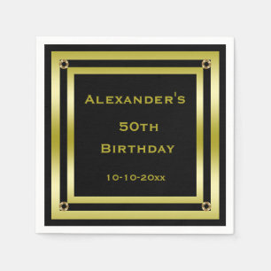 Elegantes Schwarzes u. der 50. Geburtstag des Serviette