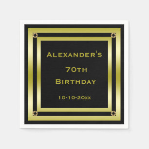 Elegantes Schwarzes u. der 70. Geburtstag des Serviette