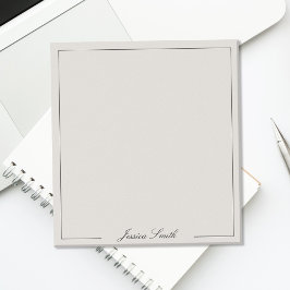 Elegantes schwarzes und elfenbeinfarbenes Monogram Notizblock