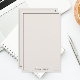 Elegantes schwarzes und elfenbeinfarbenes Schriftm Briefpapier