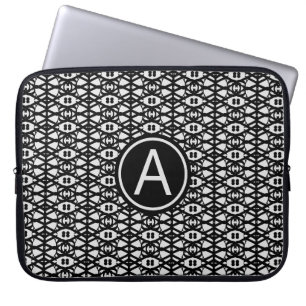 Elegantes schwarzes und silbernes Diamantmuster un Laptopschutzhülle