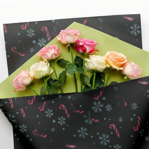 Elegantes schwarzes Weihnachtspapier Geschenkpapier