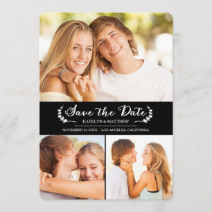 Elegantes Schwarzes/weiß Save the Date Wedding