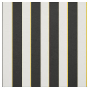 Elegantes Schwarzes, Weiß und Goldstreifen Stoff