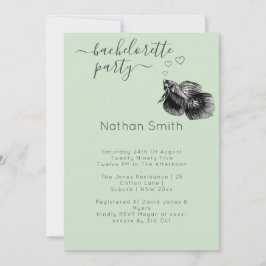 Elegantes Schwarzes Weiß Wasserfarbenfrohe Hochzei Einladung