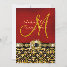 Elegantes Schwarzgold RSVP Karte