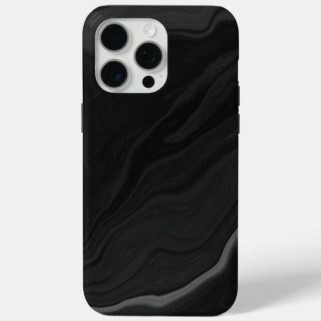 Elegantes Schwarzstein-Marmor-Muster Case-Mate iPhone Hülle (Rückseite)