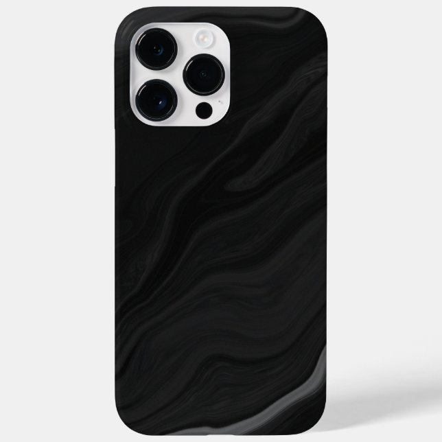 Elegantes Schwarzstein-Marmor-Muster Case-Mate iPhone Hülle (Rückseite)