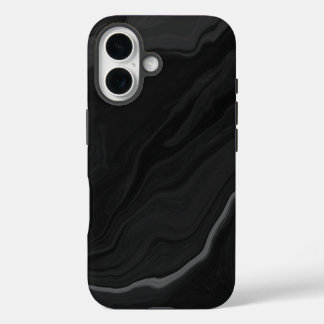 Elegantes Schwarzstein-Marmor-Muster iPhone 16 Hülle