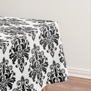 Elegantes Schwarzweiss-Damast-Muster Tischdecke