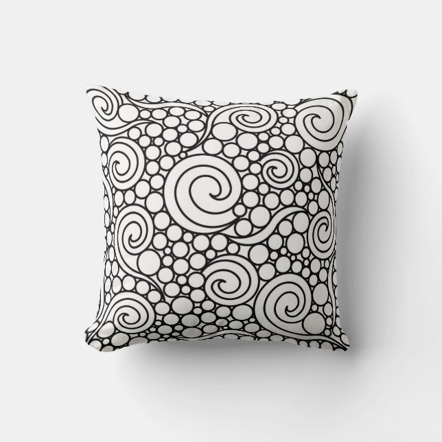 Elegantes Schwarzweiss Kissen (Vorderseite)