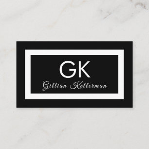 Elegantes Schwarzweiss-Monogramm Visitenkarte