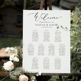 Elegantes Script 10 Tables Willkommenssymbol Poster