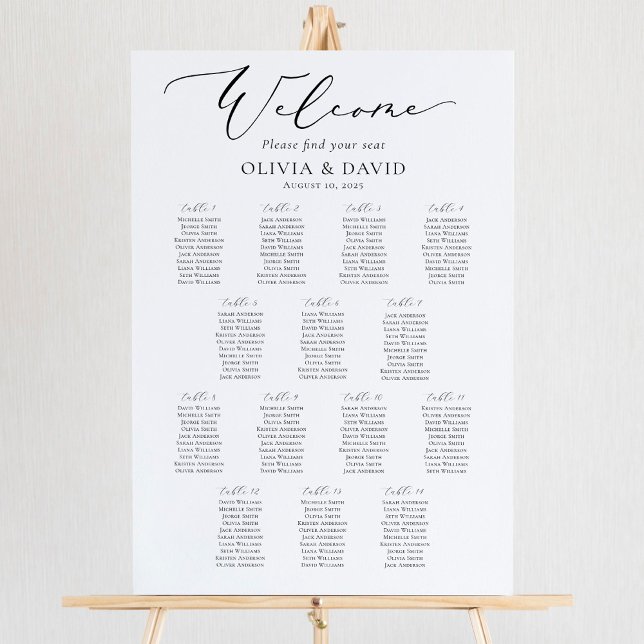 Elegantes Script 14 Tables Willkommenssymbol Poster (Von Creator hochgeladen)