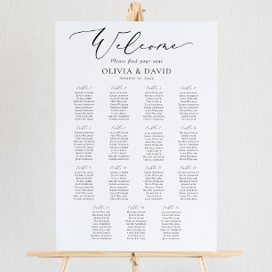 Elegantes Script 15 Tables Willkommenssymbol Poster