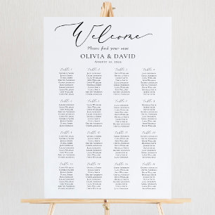 Elegantes Script 16 Tables Willkommenssymbol Poster