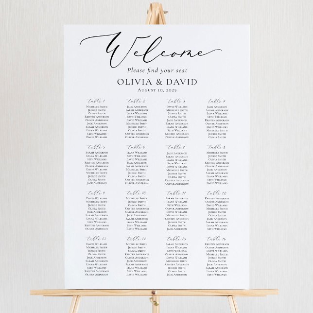 Elegantes Script 16 Tables Willkommenssymbol Poster (Von Creator hochgeladen)