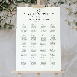 Elegantes Script 16 Tables Willkommenssymbol Poster
