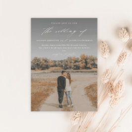 Elegantes Script 2 Foto Overlay Wedding Einladung