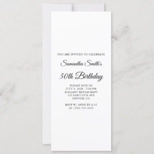 Elegantes Script 50. Geburtstag Einladung