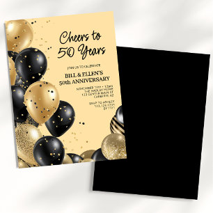 Elegantes Script 50. Hochzeitstag Einladung