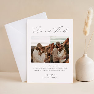 Elegantes Script 6 Foto Hochzeitsstichtag QR-Code Save The Date