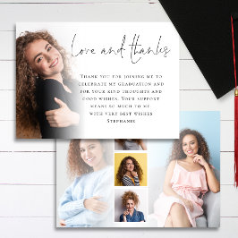 Elegantes Script 6 Fotos Abschluss Liebe Danke Karte