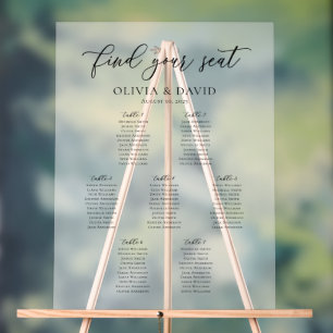 Elegantes Script 7 Tabelle Sitzdiagramm Akryllisch Acrylschild