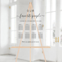 Elegantes Script 8 Table Wedding Seating Chart