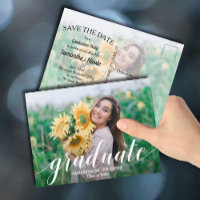 Elegantes Script-Abschluss-Foto SAVE THE DATE