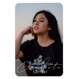 Elegantes Script-Abschluss Save the Date Foto Magnet