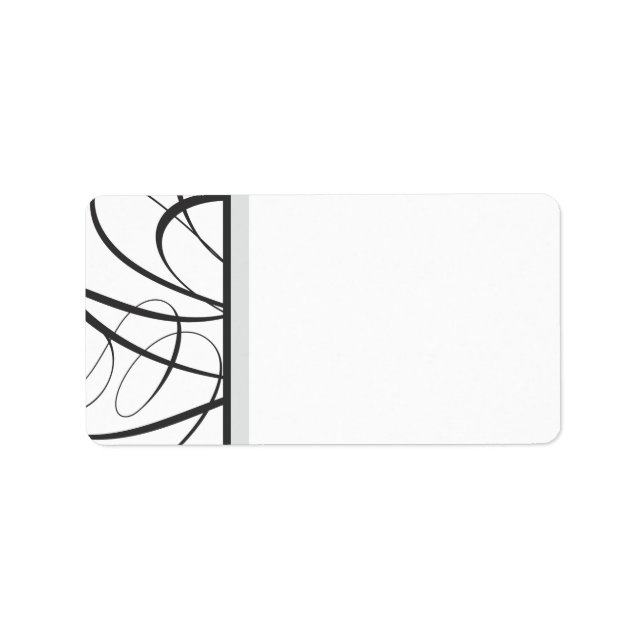 Elegantes Script-Adressetikett - Schwarz Adressaufkleber (Vorne)