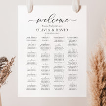 Elegantes Script Alphabetisches Begrüßungsdiagramm