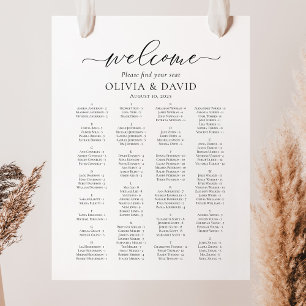 Elegantes Script Alphabetisches Begrüßungsdiagramm Poster