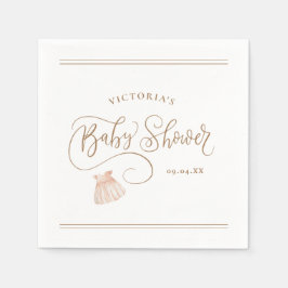 Elegantes Script Baby Girl Watercolor Babydusche Serviette