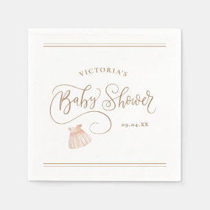 Elegantes Script Baby Girl Watercolor Babydusche Serviette