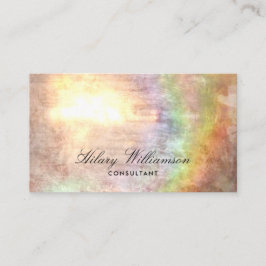 Elegantes Script Beige Holograph Grunge Texture. Visitenkarte